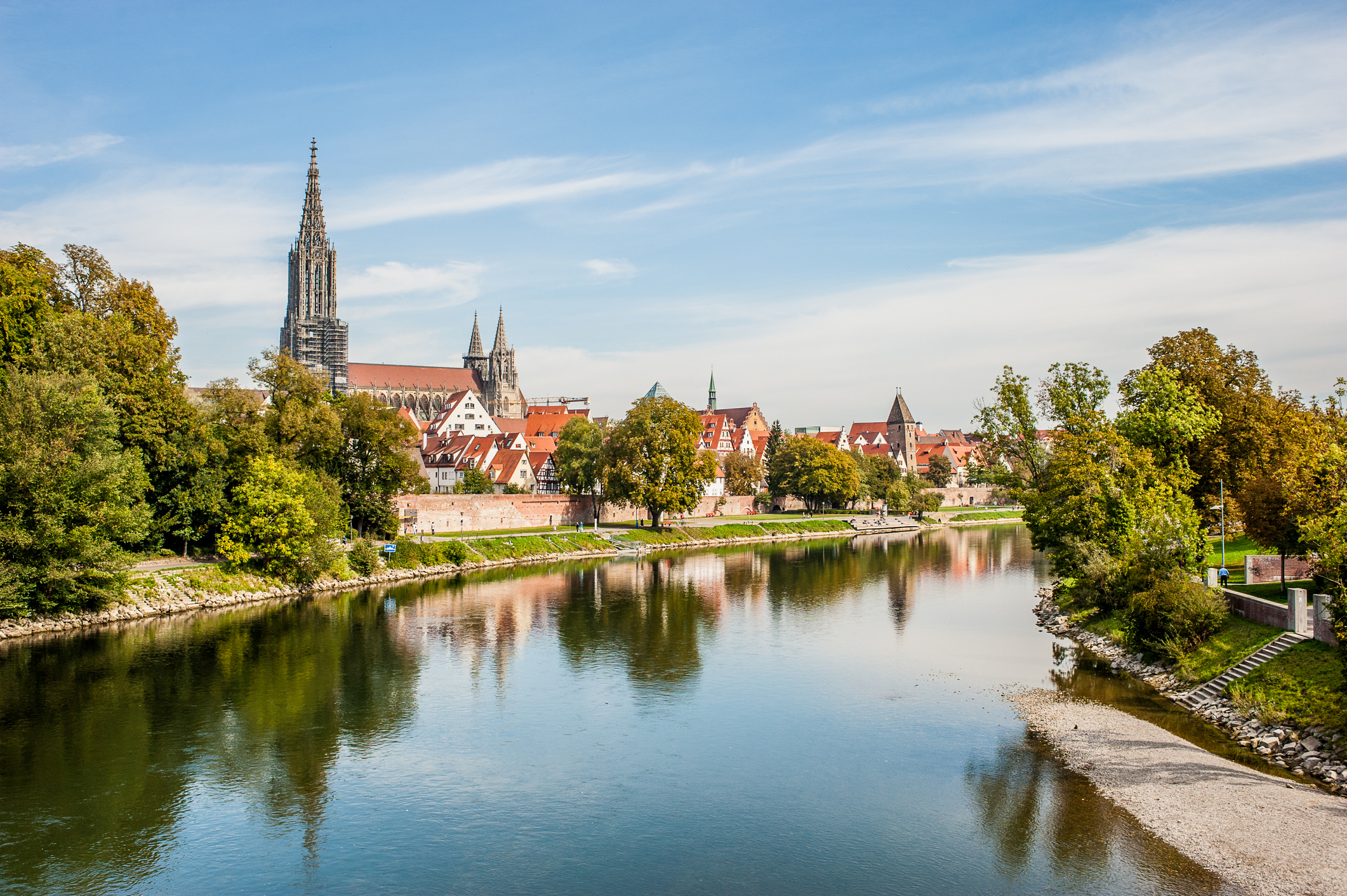 Panorama view of Ulm city center, Germany